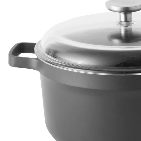 BergHOFF GEM 5.2 qt. Cast Aluminum Nonstick Stock Pot in Black with Glass Lid