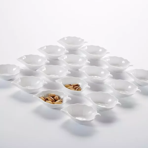 MALACASA 4.5 in. White Porcelain Ramekins Souffle Dishes Serving Bowls (Set of 16)